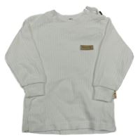 Biele rebrované tričko s nášivkou