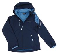 Tmavomodrá sofhshellová bunda s kapucí Trollkids