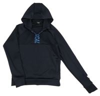 Tmavomodrá sportovní mikina s logem a kapucí Rascal