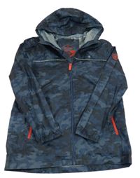 Tmavomodrá army šušťáková ľahká bunda s kapucňou Fat Face