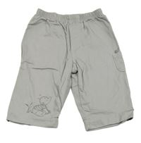 Sivé plátenné podšité nohavice s klokánkem Mothercare