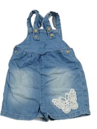 Modré na traké rifľové kraťasy s motýlkom Topomini