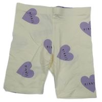 Smetnaové kraťasy s fialovými srdiečkami Disney
