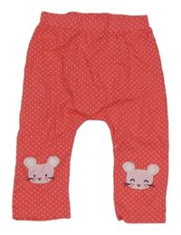 Ružové bodkovaná é ľahké tepláky s myškami St. Bernard