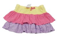 Nové - žlto-ružovo-fialová vrstvená sukňa s všitými kraťasy