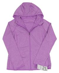 Nové - fialová melírovaná sportovní propínací mikina s kapucí dunnes 