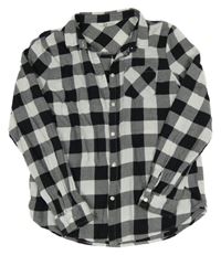 Čierno-biela kockovaná blúzka H&M