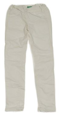 Biele plátenné skinny nohavice Benetton