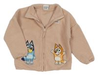 Světlerůžová huňatá podšitá propínací mikina s Bluey Tu