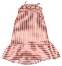 Smetanovo-červené pruhované ľahké šaty zn. H&M