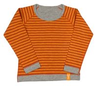 Oranžovo-sivá pruhovaná mikina Elkline