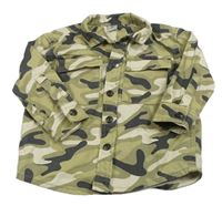 Khaki-bílo-černá army riflová bunda Tu