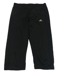 Černé sportovní crop legíny s pruhy a logem Adidas