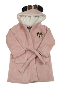 Růžový plyšový župan s Minnie a kapucí Primark