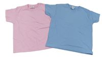 2x tričko - růžové + modré Fruit of the Loom
