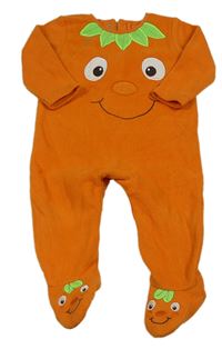 Kockovaným - Oranžový fleecový overal - tekvica George