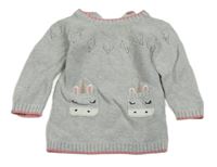 Svetlosivé pletené šaty s jednorožcami Primark