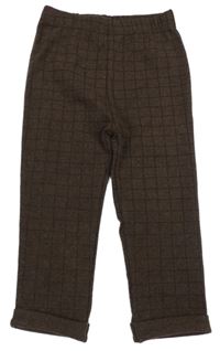 Hnědo-černé kostkované teplákové kalhoty Nutmeg