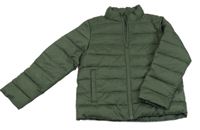 Khaki šušťáková prešívaná zateplená bunda Tex