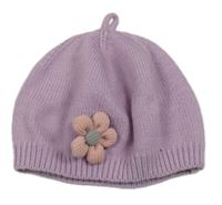 Lila baret s 3D květem 