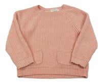 Svetloružový sveter s vreckami F&F