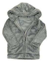 Šedá plyšová propínací mikina s kapucí George
