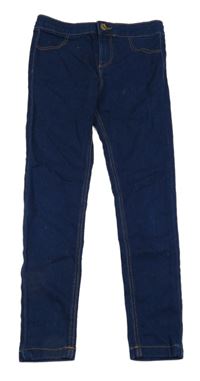 Tmavomodré teplákové skinny rifle Denim Co.