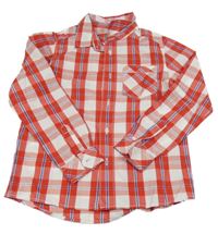 Červeno-bílo-modrá kostkovaná košile Benetton