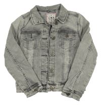 Světlešedá riflová tepláková crop bunda C&A