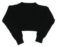 Čierny crop sveter Shein