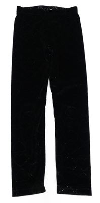 Čierne zamatové legíny so srdiečkami Kiki&Koko