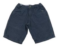 Tmavomodré puntíkaté plátěné kraťasy Topolino