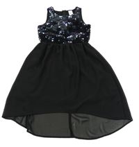 Černé šaty s flitry a šifonovou sukní C&A