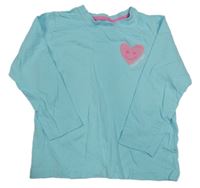 Svetlomodré tričko so srdiečkom Matalan