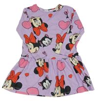 Lila šaty s Minnie a kočičkou H&M