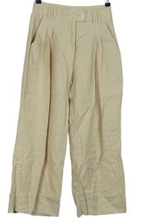 Dámské béžové culottes kalhoty Bershka 