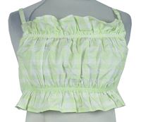 Dámský světlezeleno-bílý kostkovaný crop top H&M