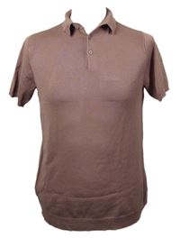 Pánske staroružové pletené tričko s golierikom River Island