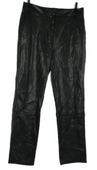 Dámske čierne koženkové široké nohavice Primark