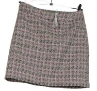 Nové - Dámska svetloružová -čierna kockovaná pletená sukňa Asos