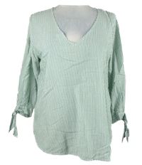 Dámská zeleno-bílá proužkovaná halenka H&M