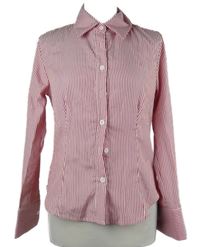 Dámska červeno-biela prúžkovaná blúzka so šněrováním na zádech