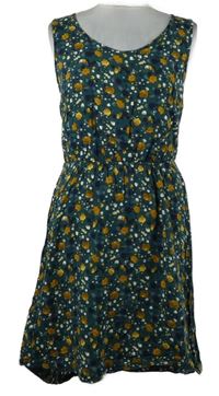 Dámske tmavozelené kvietkovane šaty Esprit