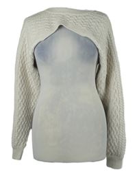 Dámské béžové vzorované svetrové vlněné bolerko H&M