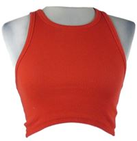 Dámsky červený rebrovaný crop top Sinsay