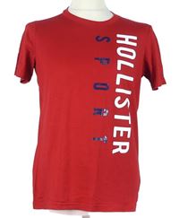 Pánske červené tričko s logom Hollister