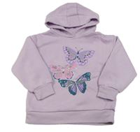 Fialová mikina s motýlikmi a kapucňou Primark