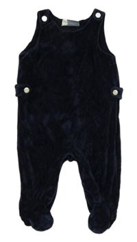 Tmavomodré sametové dupačky s výšivkou zn. Ralph Lauren