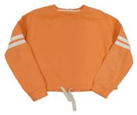 Oranžová crop mikina s prúžkami M&S