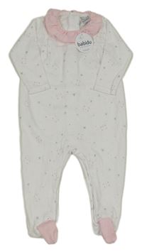 Nové - Bílo-růžový overal s hvězdami a medvědy Babidu